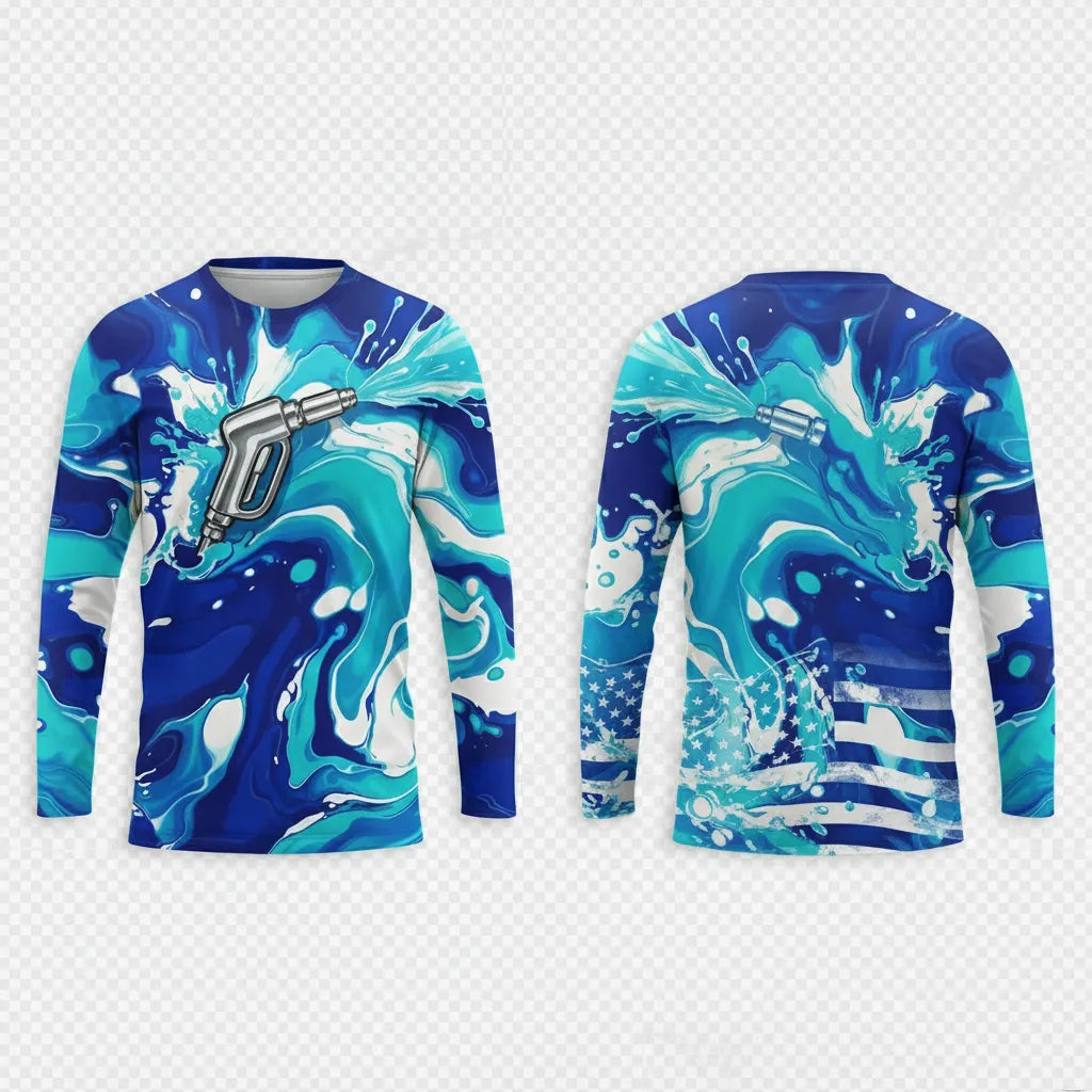 Custom Ice Splash Performance Pressure Washing Shirt - Product Image