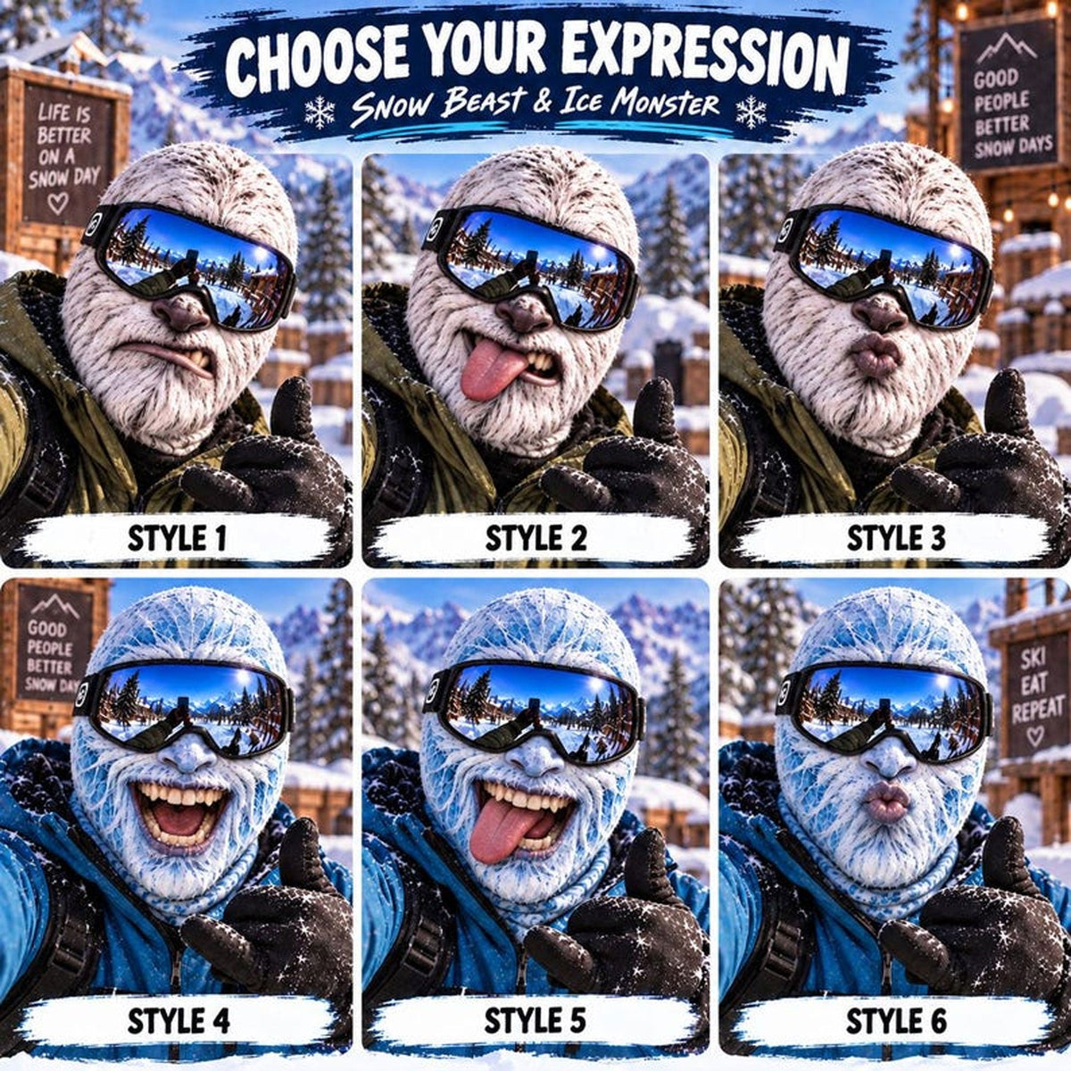 MollyTee Ice Monster Snow Beast Balaclava Mask (6 Types)