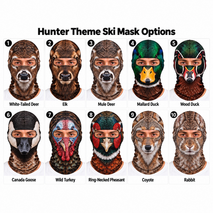 MollyTee Realistic Hunting Camouflage Face Ski Mask Wildlife Animal Print Full Face Balaclava