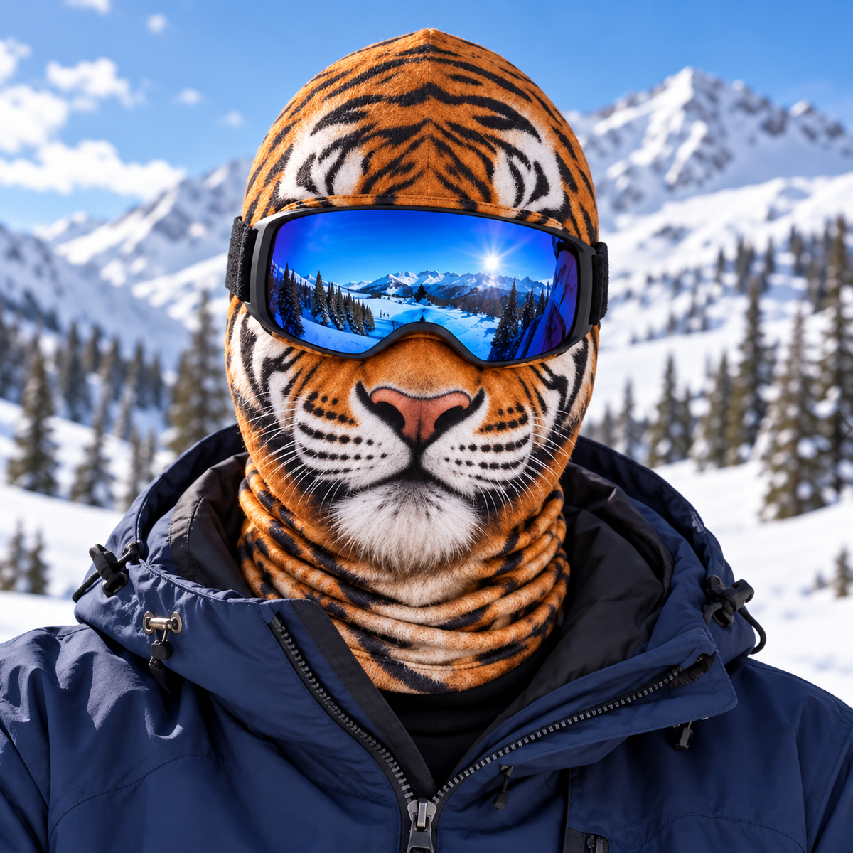 MollyTee Striped Tiger Mask Face Balaclava Face Mask