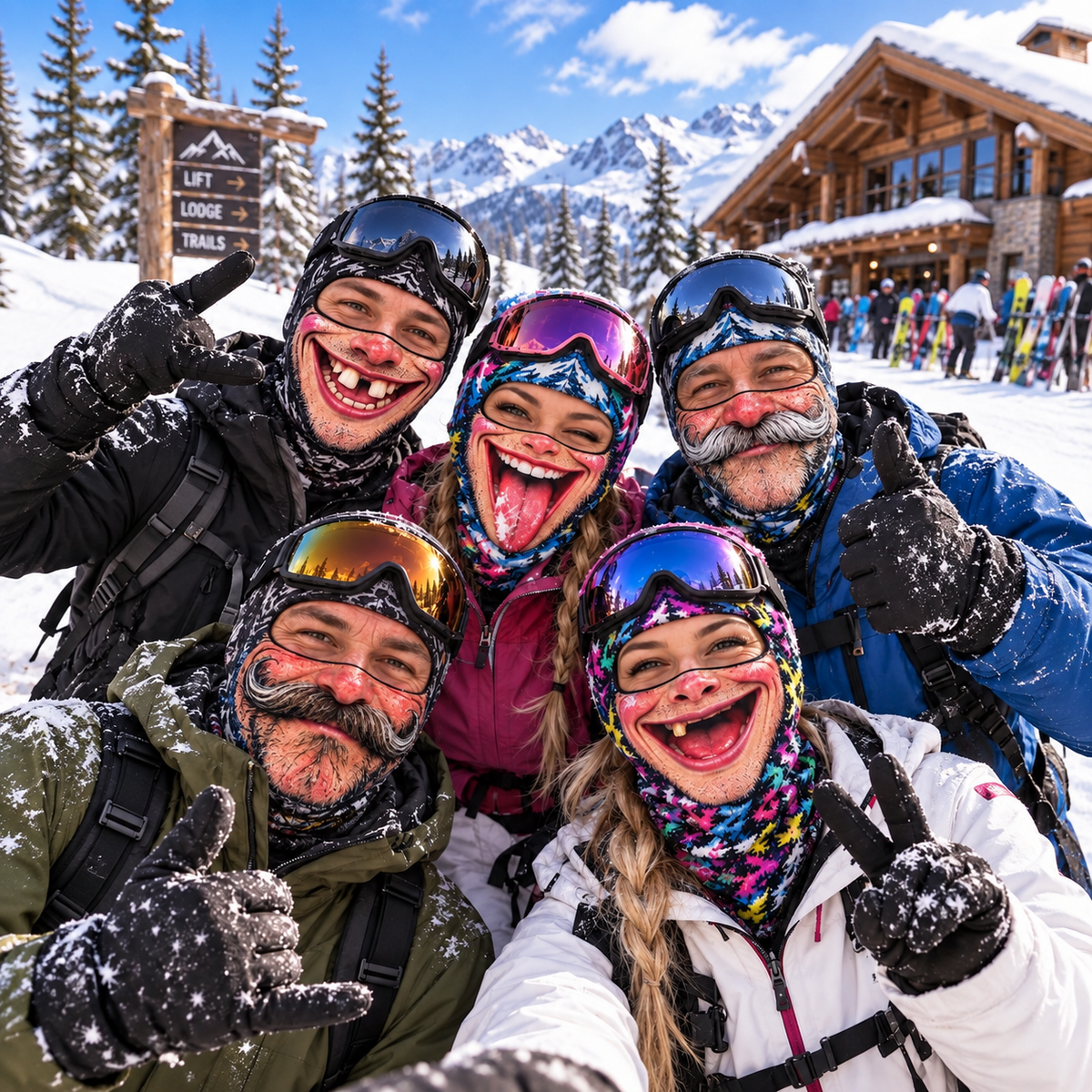 MollyTee Bestie Squad Winter Snowboard Balaclava Face Mask (10 types)