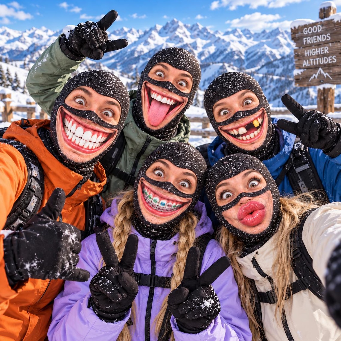 MollyTee Funny Face Ski Mask Balaclava (5 faces)