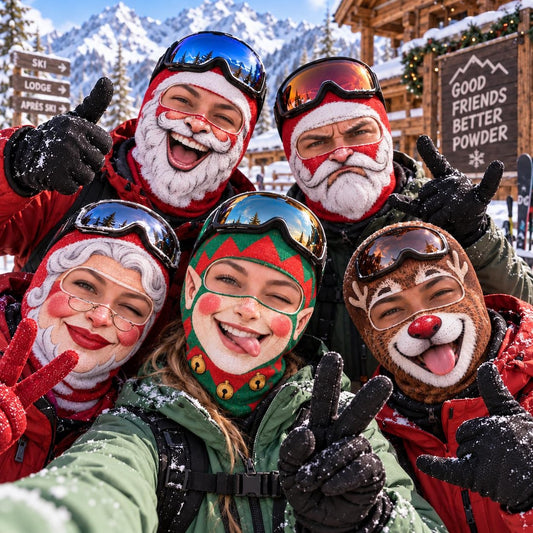 MollyTee Funny Santa Elf Snowman Balaclava Face Mask (10 faces)