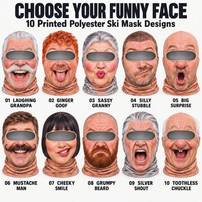 MollyTee Funny Face Ski Balaclava Face Mask (10 faces)