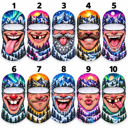 MollyTee Funny Face Ski Bestie Squad Winter Balaclava Face Mask (10 faces)