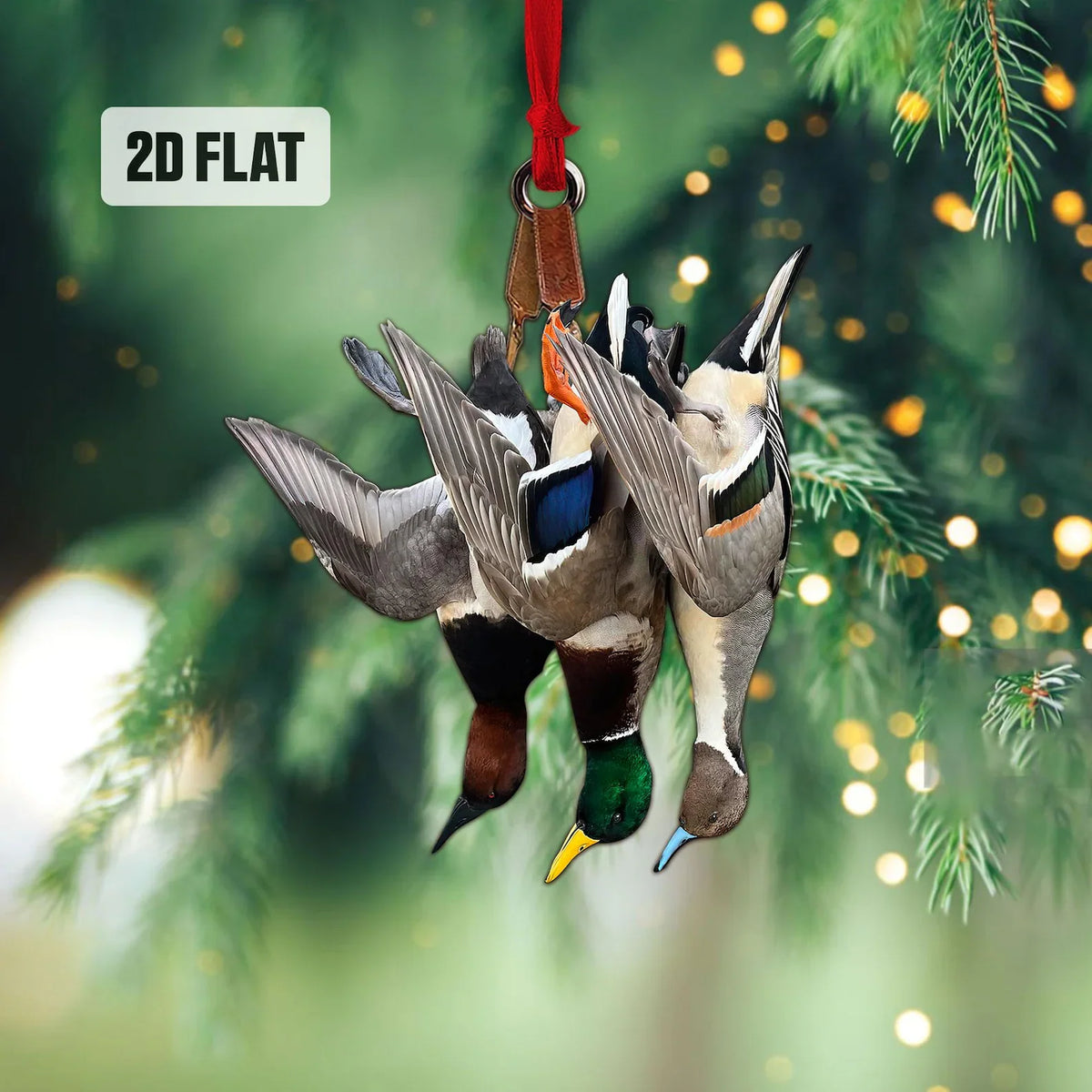 MollyTee Duck Hunting Flat Ornament, Hunting Rearview Mirror Car Accessories, Hunting Christmas Ornament, Xmas Gift for Dad, Husband, Hunting Lover 2D Flat - image 5