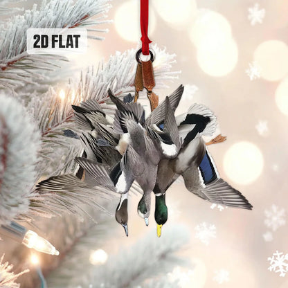 MollyTee Duck Hunting Flat Ornament, Hunting Rearview Mirror Car Accessories, Hunting Christmas Ornament, Xmas Gift for Dad, Husband, Hunting Lover 2D Flat - image 5