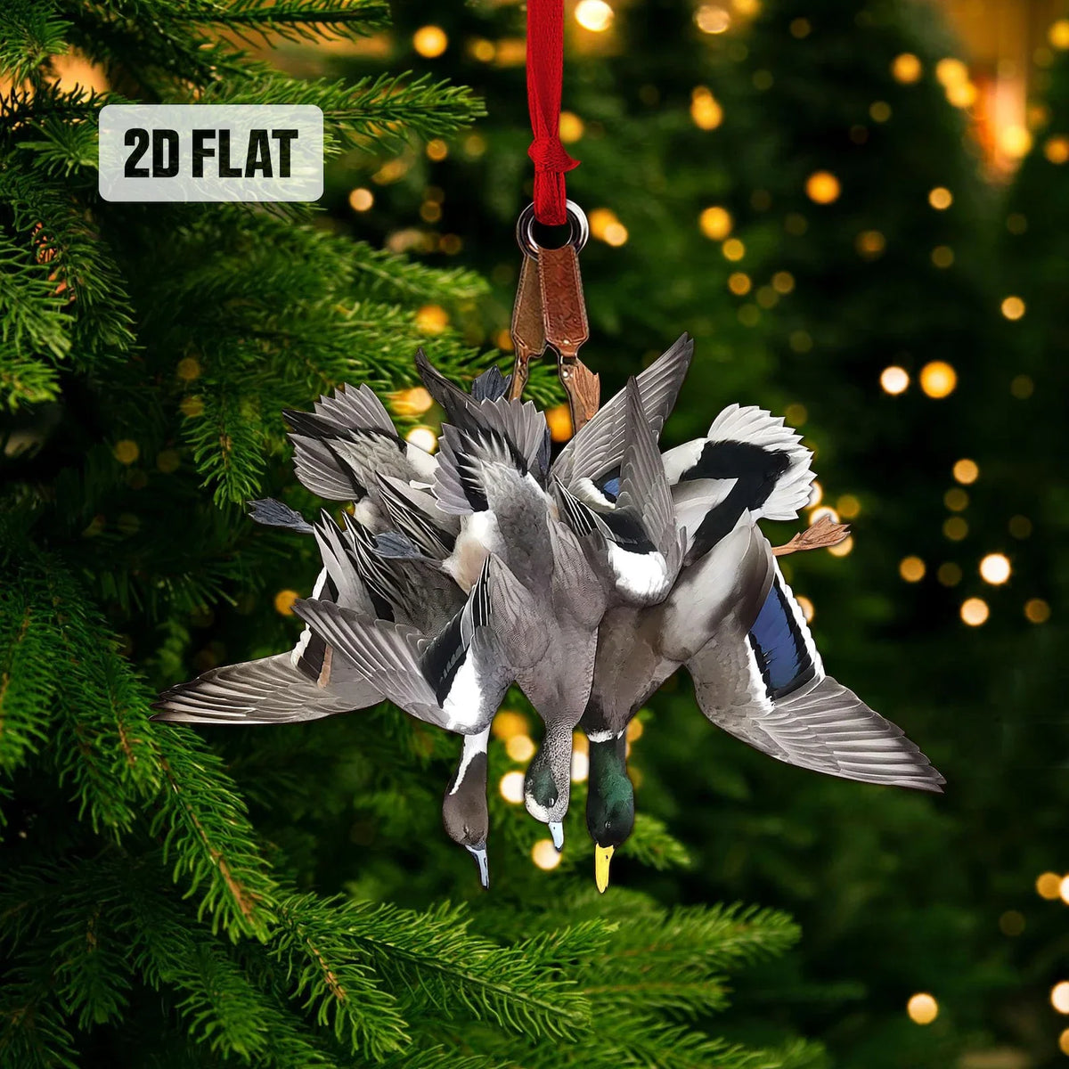 MollyTee Duck Hunting Flat Ornament, Hunting Rearview Mirror Car Accessories, Hunting Christmas Ornament, Xmas Gift for Dad, Husband, Hunting Lover 2D Flat - image 6