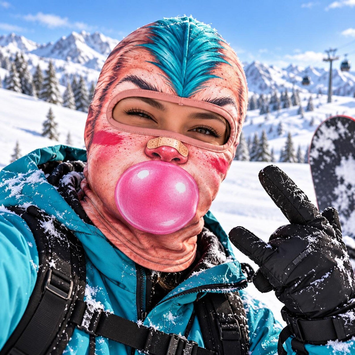 MollyTee Funny Lady Face 3D-Print Face Mask Balaclava (3 Faces)
