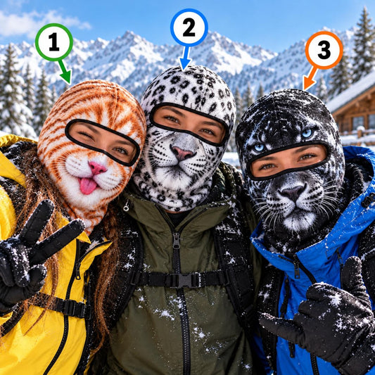 MollyTee Funny Cat Ski Mask Face Balaclava (3 animals)
