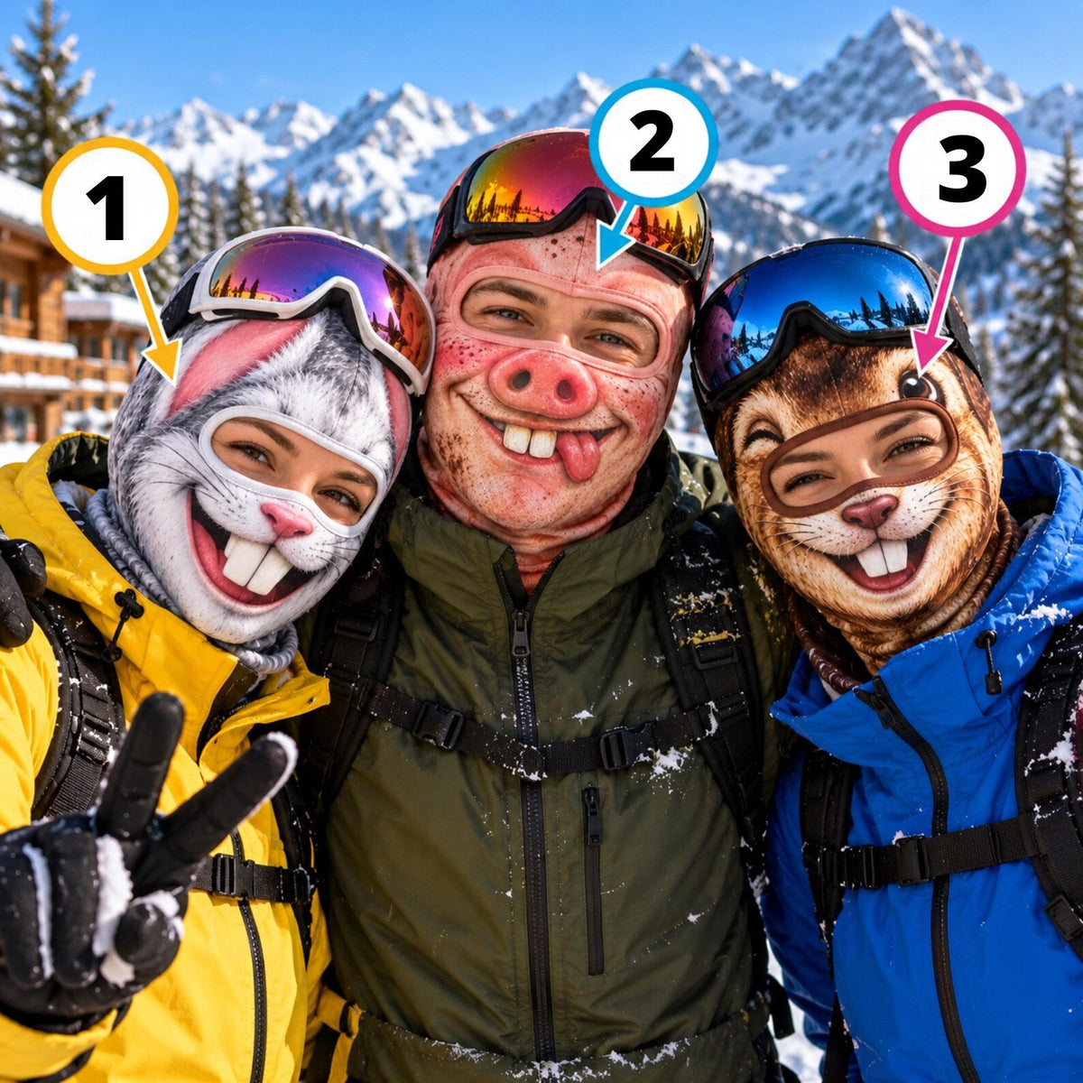 MollyTee Funny Animal Ski Mask Balaclava (3 animals)