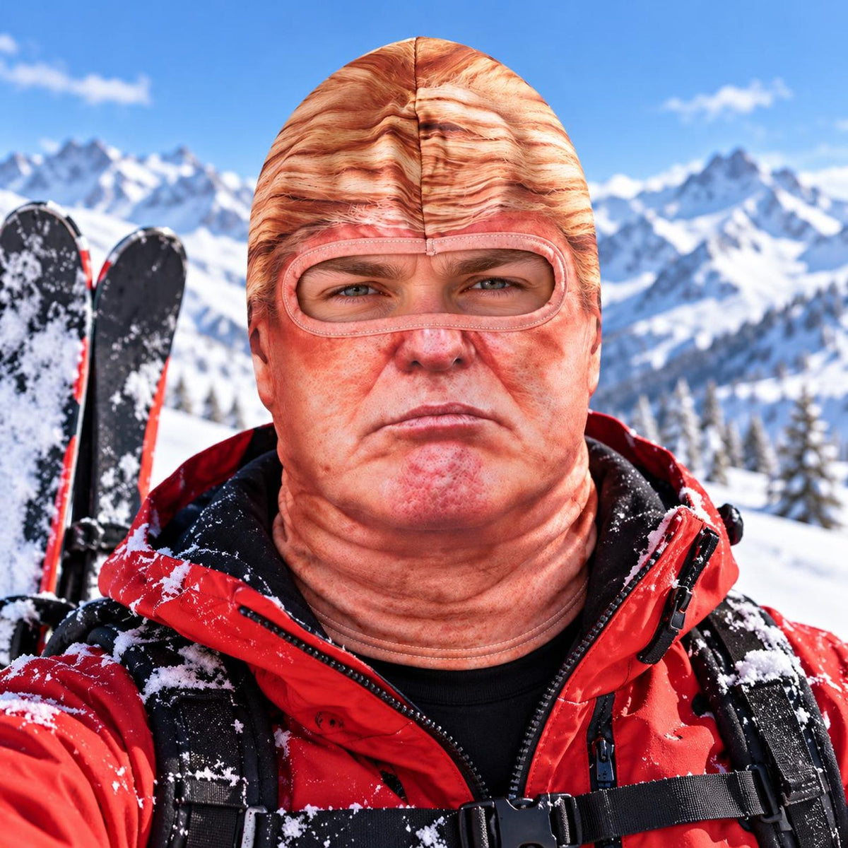 MollyTee Funny Realistic Blonde Old Man Face Ski Mask Happy Grumpy & Smirking Expressions Full Face Balaclava (3 masks)