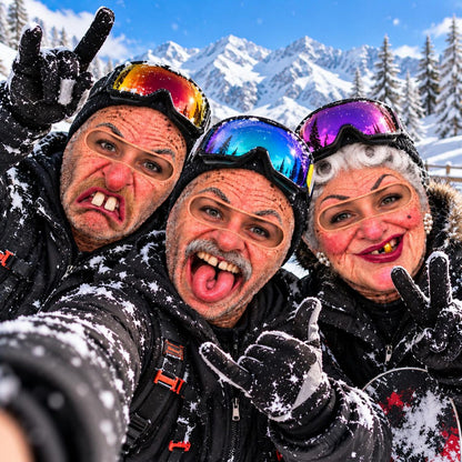 MollyTee Funny Grandpa Grandma Motobiker Ski Face Balaclava (5 faces)