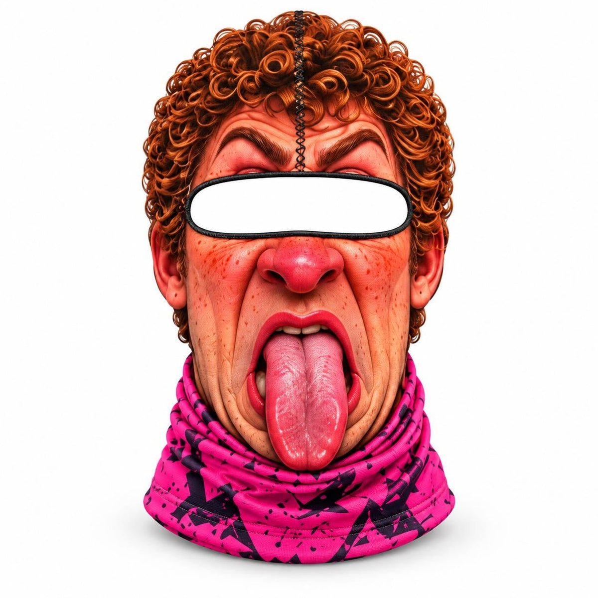 MollyTee Funny Ugly Face Ski Mask Crazy Missing Teeth Big Lips Curly Mustache Grumpy Grandma & Tongue Out Expressions Full Face Balaclava (10 faces)