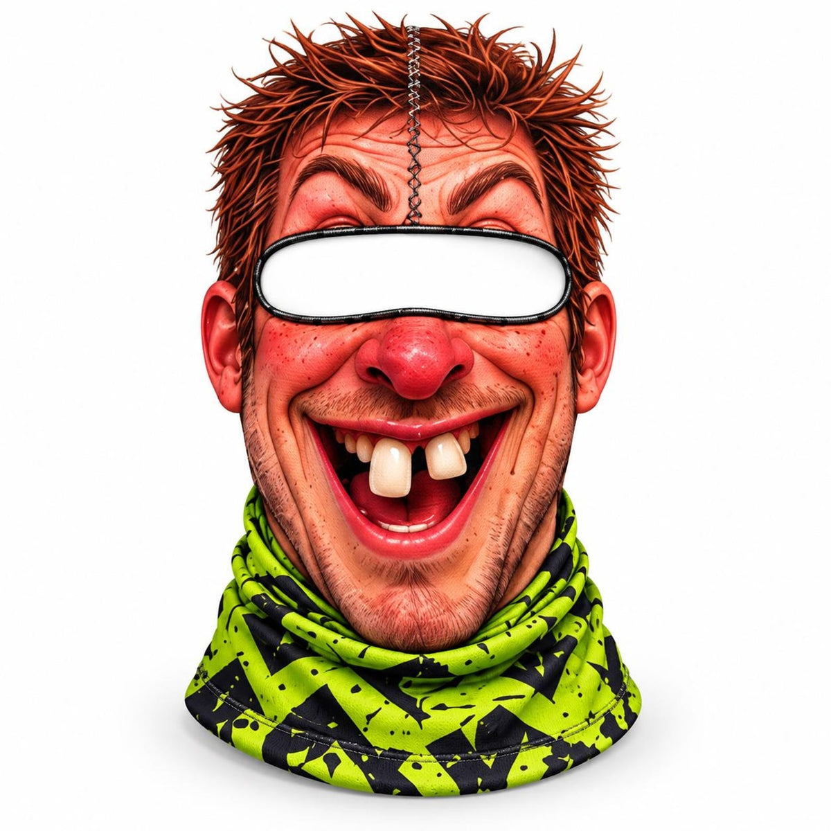 MollyTee Funny Ugly Face Ski Mask Crazy Missing Teeth Big Lips Curly Mustache Grumpy Grandma & Tongue Out Expressions Full Face Balaclava (10 faces)