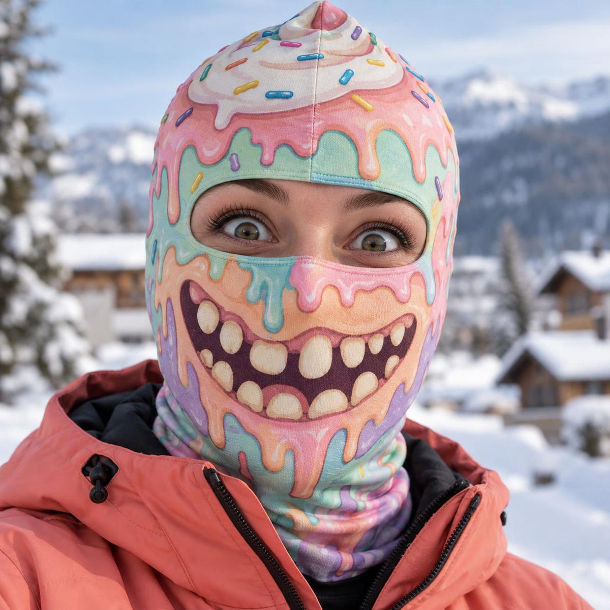 MollyTee Funny Animal Face Ski Mask Sloth Llama Frog Owl Walrus & Chameleon Cartoon Full Face Balaclava (10 animals)