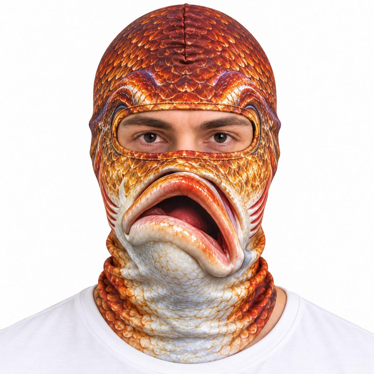 MollyTee Funny Fish Face Ski Mask Largemouth Bass Rainbow Trout Catfish Walleye Northern Pike & Freshwater Fish Full Face Balaclava (10 fish masks)