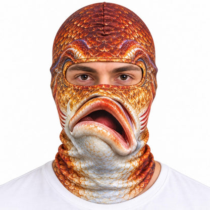 MollyTee Funny Fish Face Ski Mask Largemouth Bass Rainbow Trout Catfish Walleye Northern Pike & Freshwater Fish Full Face Balaclava (10 fish masks)