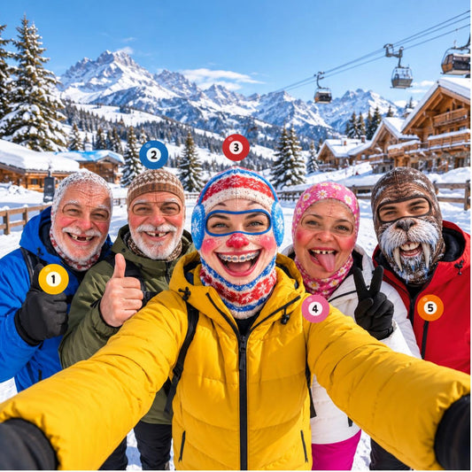MollyTee Funny Character Balaclava Ski Mask 3D Printed Old Man Walrus Braces Smile Hood (5 Faces)