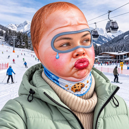 MollyTee Funny Crazy Face Ski Mask Gorilla Bubblegum Snow Monster Baby Face Raccoon & Lucha Libre Full Face Balaclava (5 faces)
