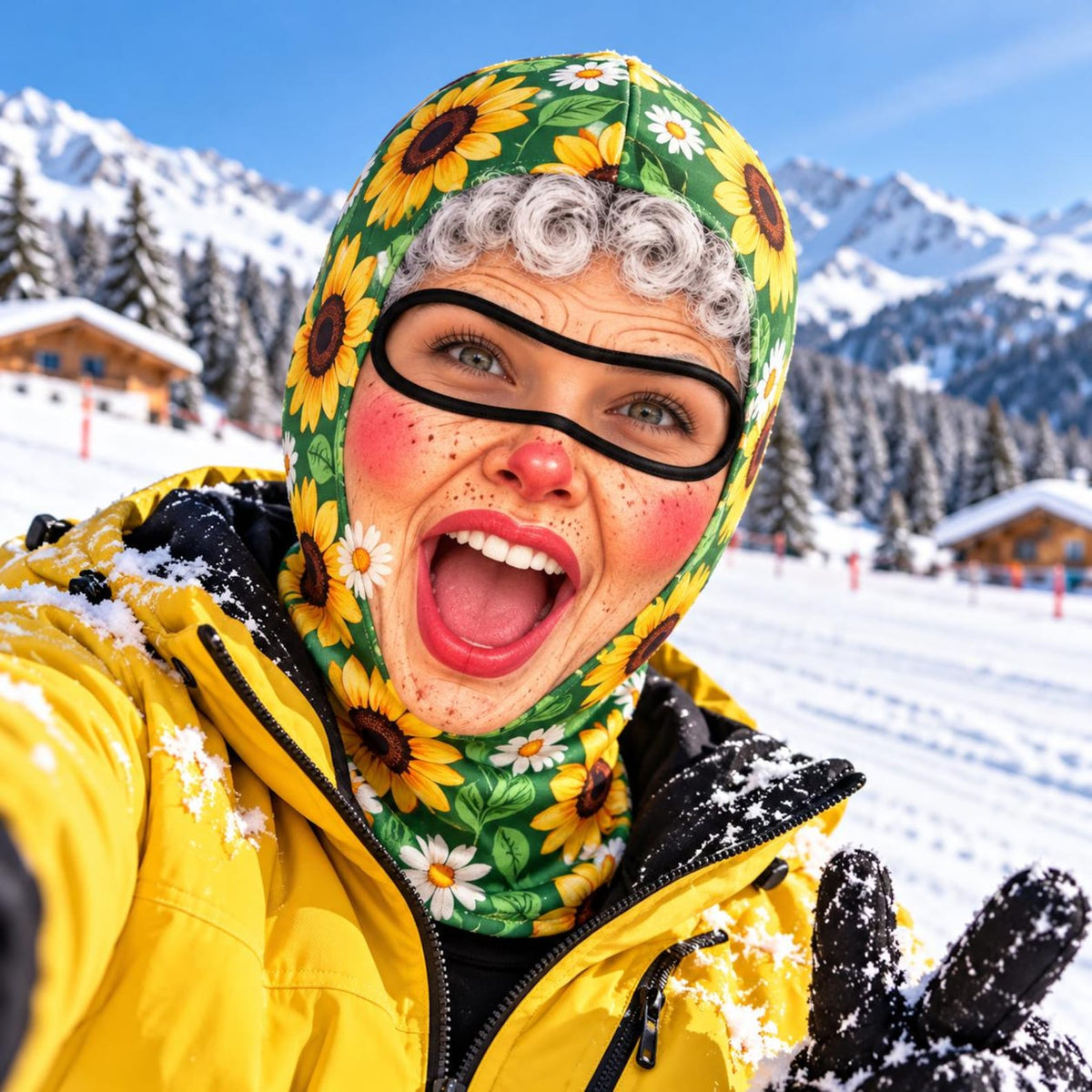 MollyTee Funny Hair Rollers Meme Grandma Balaclava Ski Mask (5 Faces)