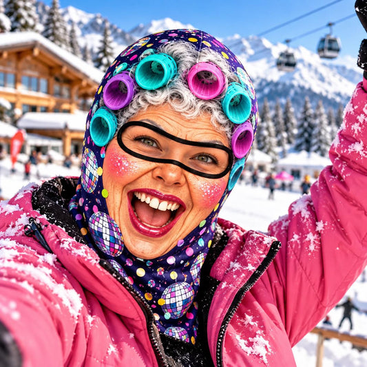 MollyTee Funny Hair Rollers Meme Grandma Balaclava Ski Mask (5 Faces)