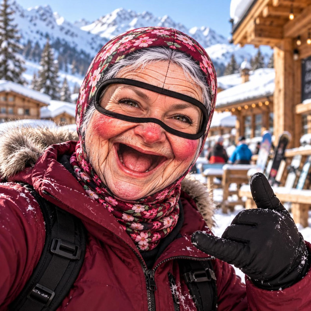 MollyTee Funny Hair Rollers Meme Grandma Balaclava Ski Mask (5 Faces)