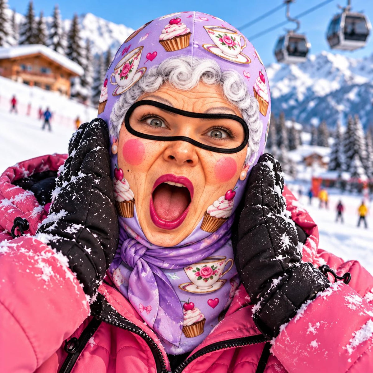 MollyTee Funny Old Grandma Balaclava Ski Mask (5 faces)