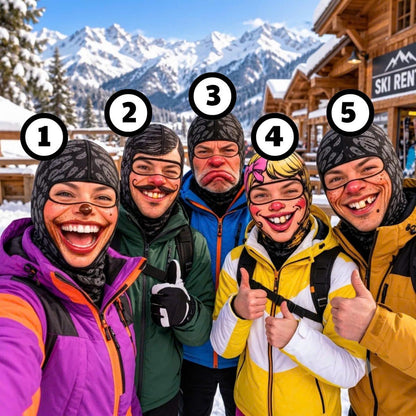 MollyTee Funny Group Face Balaclava Ski Mask (5 Faces)