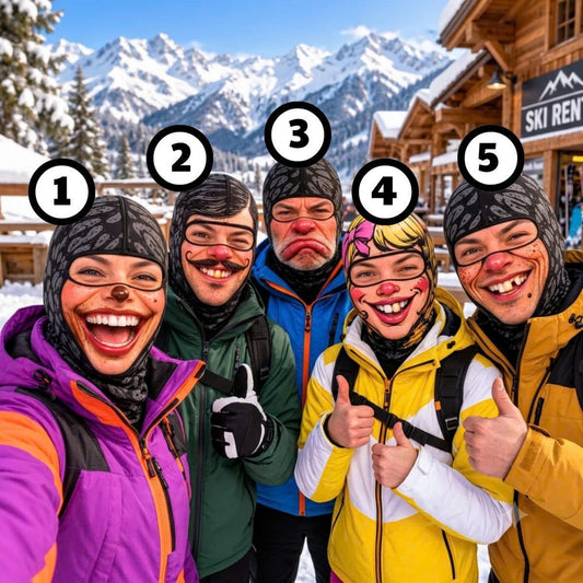 MollyTee Funny Group Face Balaclava Ski Mask (5 Faces)