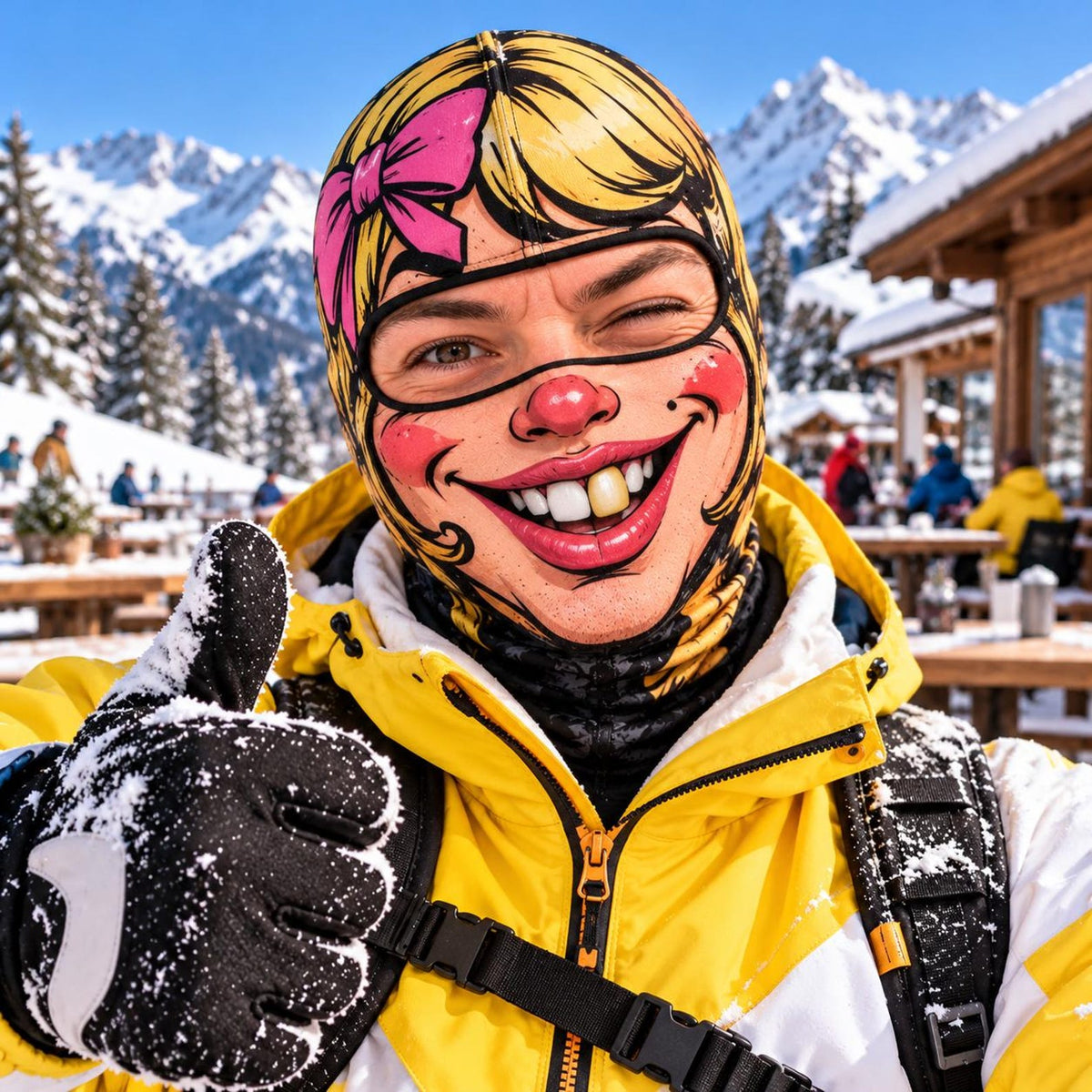 MollyTee Funny Group Face Balaclava Ski Mask (5 Faces)