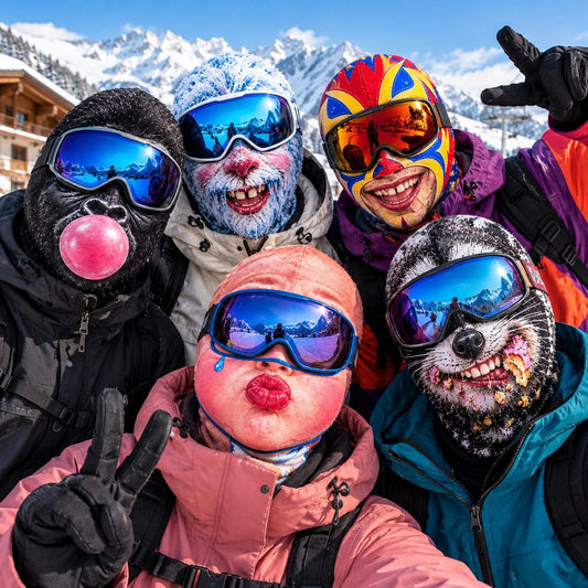MollyTee Funny Grandma Balaclava Ski Mask - Meme Face Winter Mask (5 Faces)