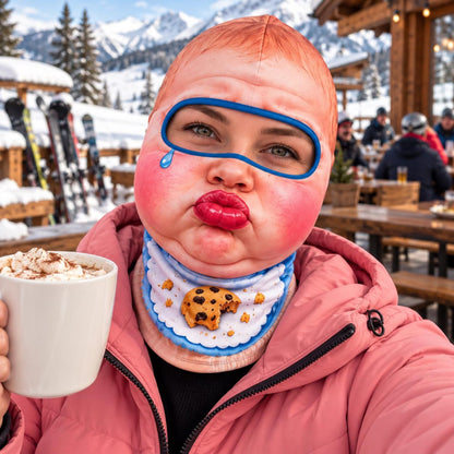 MollyTee Funny Crazy Face Ski Mask Gorilla Bubblegum Snow Monster Big Lips & Cartoon Expressions Full Face Balaclava (5 faces)