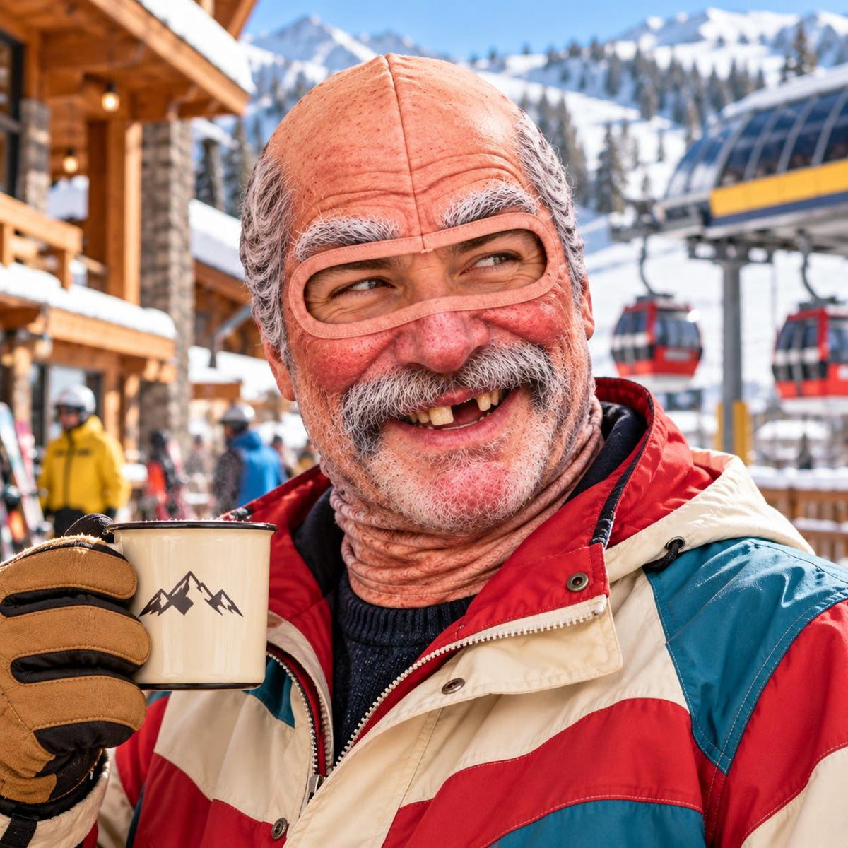 MollyTee Funny Grandma Old Man Balaclava Ski Mask Set (3 Faces)