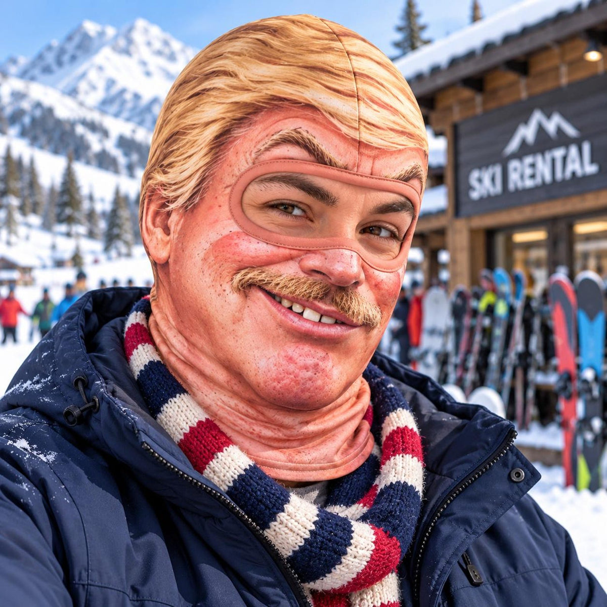 MollyTee Funny Realistic Vintage Face Ski Mask Old Man Grandma Blonde Grandpa & Retro Girl Full Face Balaclava (4 faces)