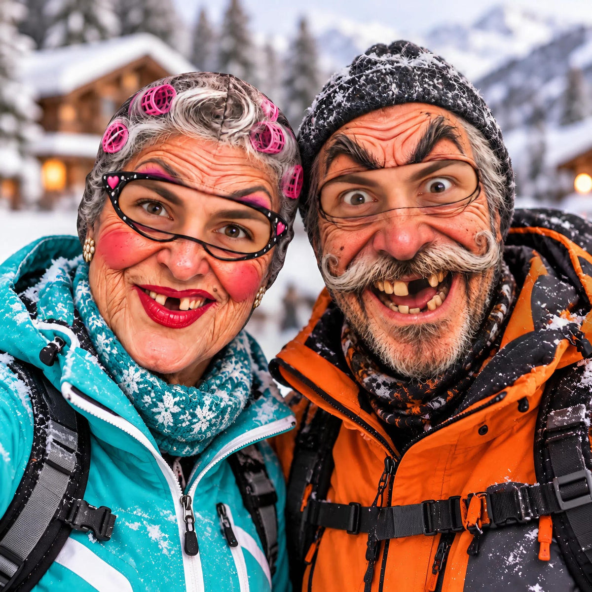 MollyTee Funny Ugly Face Ski Mask Crazy Old Man Missing Teeth Mustache Grandma Clown & Pirate Expressions Full Face Balaclava (10 faces)