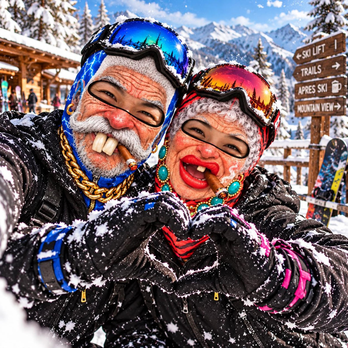 MollyTee Funny Hip Hop Grandpa Grandma Ski Mask (5 Faces)