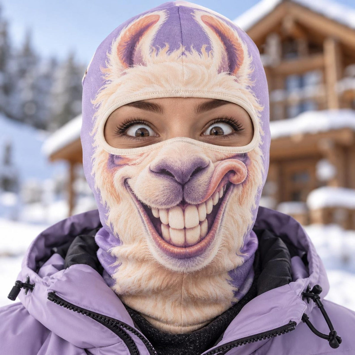 MollyTee Funny Animal Face Ski Mask Sloth Llama Frog Owl Walrus & Chameleon Cartoon Full Face Balaclava (10 animals)