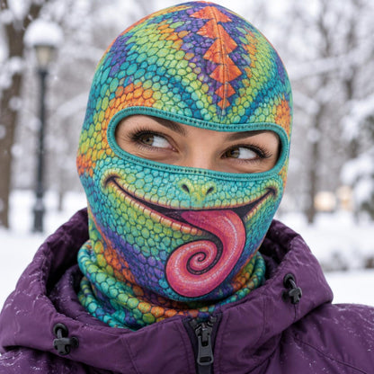 MollyTee Funny Animal Face Ski Mask Sloth Llama Frog Owl Walrus & Chameleon Cartoon Full Face Balaclava (10 animals)