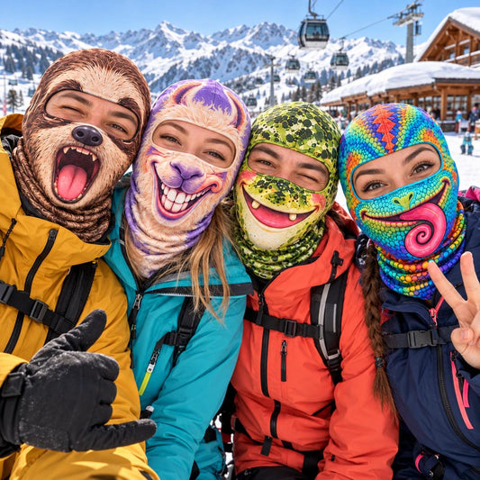 MollyTee Funny Animal Face Ski Mask Sloth Llama Frog Owl Walrus & Chameleon Cartoon Full Face Balaclava (10 animals)