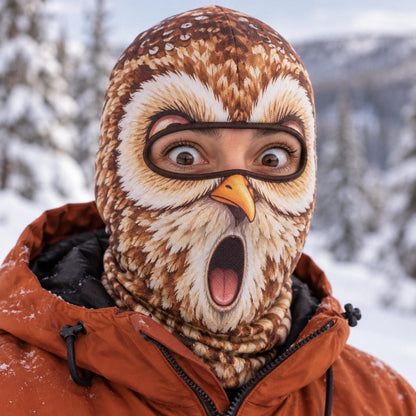 MollyTee Funny Animal Face Ski Mask Sloth Llama Frog Owl Walrus & Chameleon Cartoon Full Face Balaclava (10 animals)