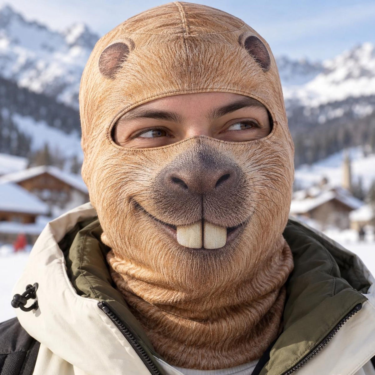MollyTee Funny Animal Face Ski Mask Sloth Llama Frog Owl Walrus & Chameleon Cartoon Full Face Balaclava (10 animals)