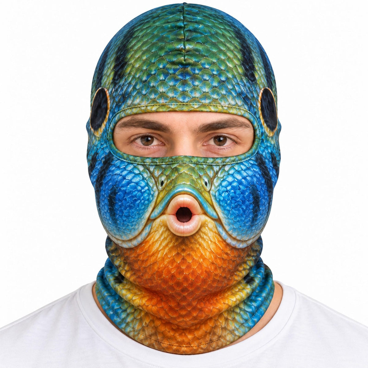MollyTee Funny Fish Face Ski Mask Largemouth Bass Rainbow Trout Catfish Walleye Northern Pike & Freshwater Fish Full Face Balaclava (10 fish masks)