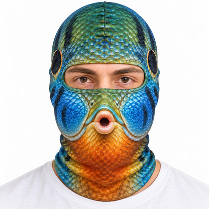 MollyTee Funny Fish Face Ski Mask Largemouth Bass Rainbow Trout Catfish Walleye Northern Pike & Freshwater Fish Full Face Balaclava (10 fish masks)