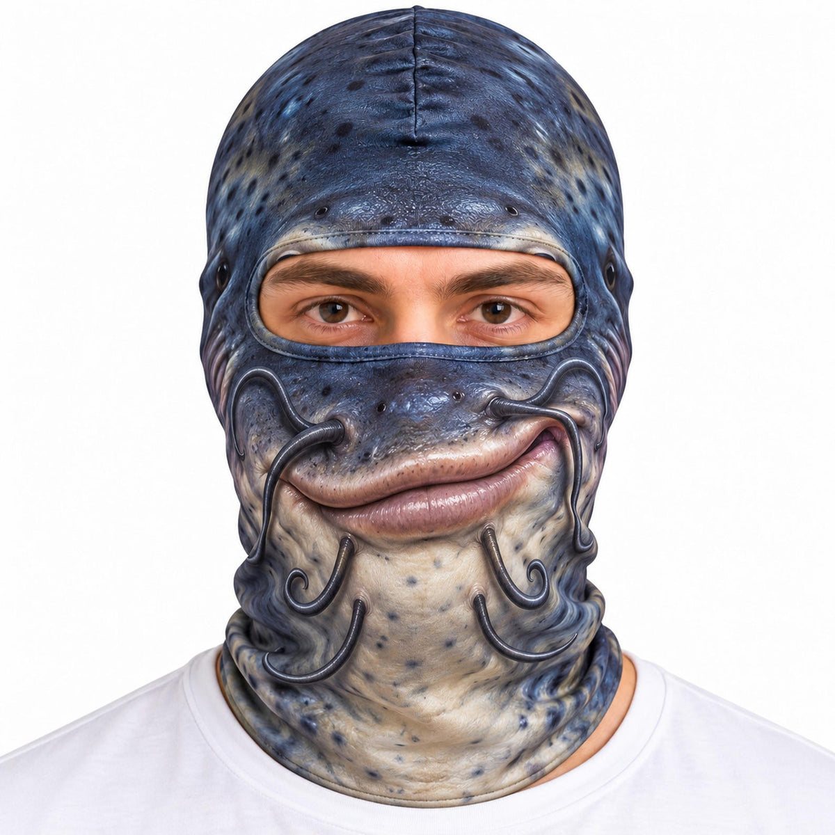 MollyTee Funny Fish Face Ski Mask Largemouth Bass Rainbow Trout Catfish Walleye Northern Pike & Freshwater Fish Full Face Balaclava (10 fish masks)