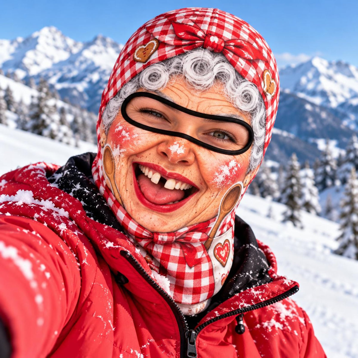 MollyTee Funny Hair Rollers Meme Grandma Balaclava Ski Mask (5 Faces)
