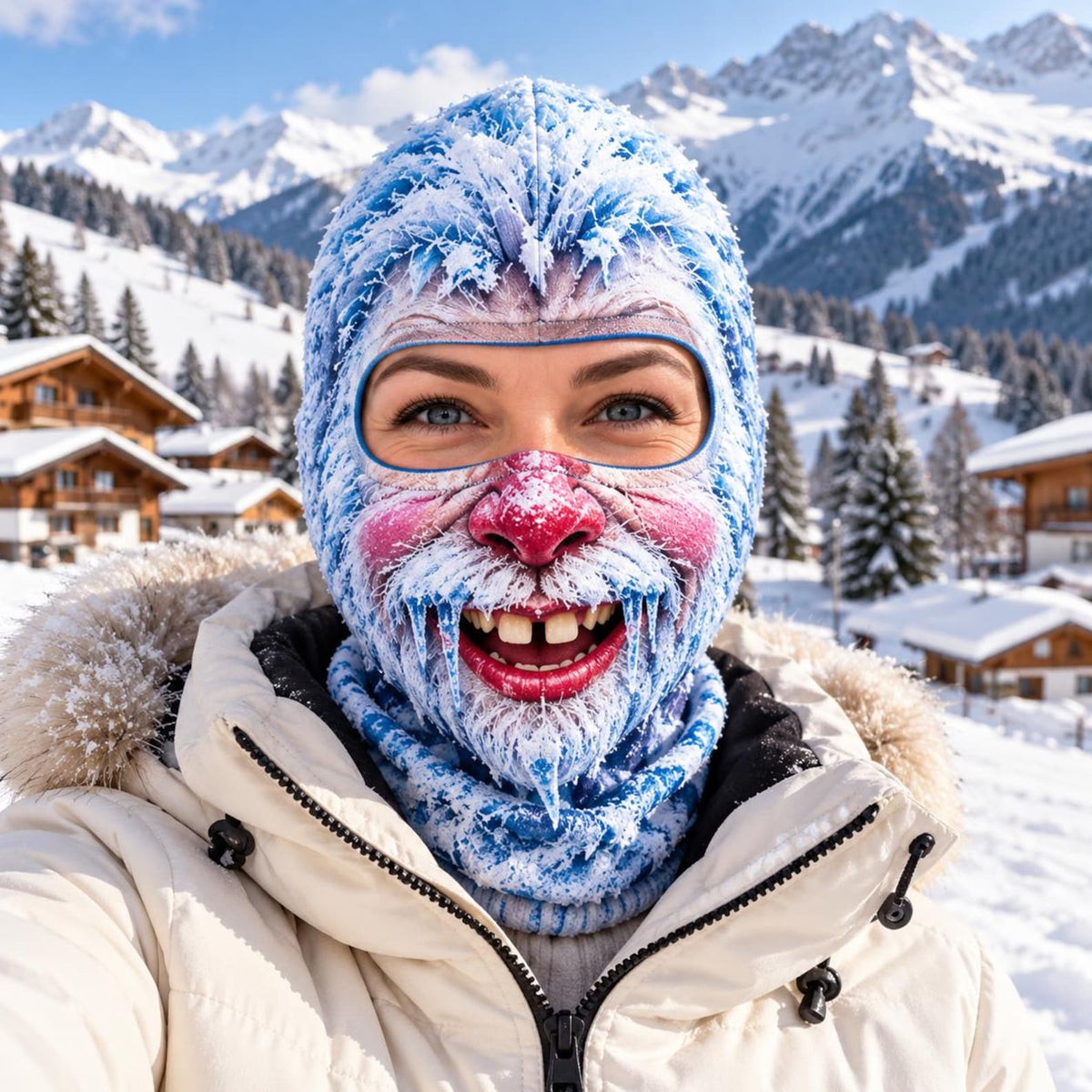 MollyTee Funny Crazy Face Ski Mask Gorilla Bubblegum Snow Monster Big Lips & Cartoon Expressions Full Face Balaclava (5 faces)