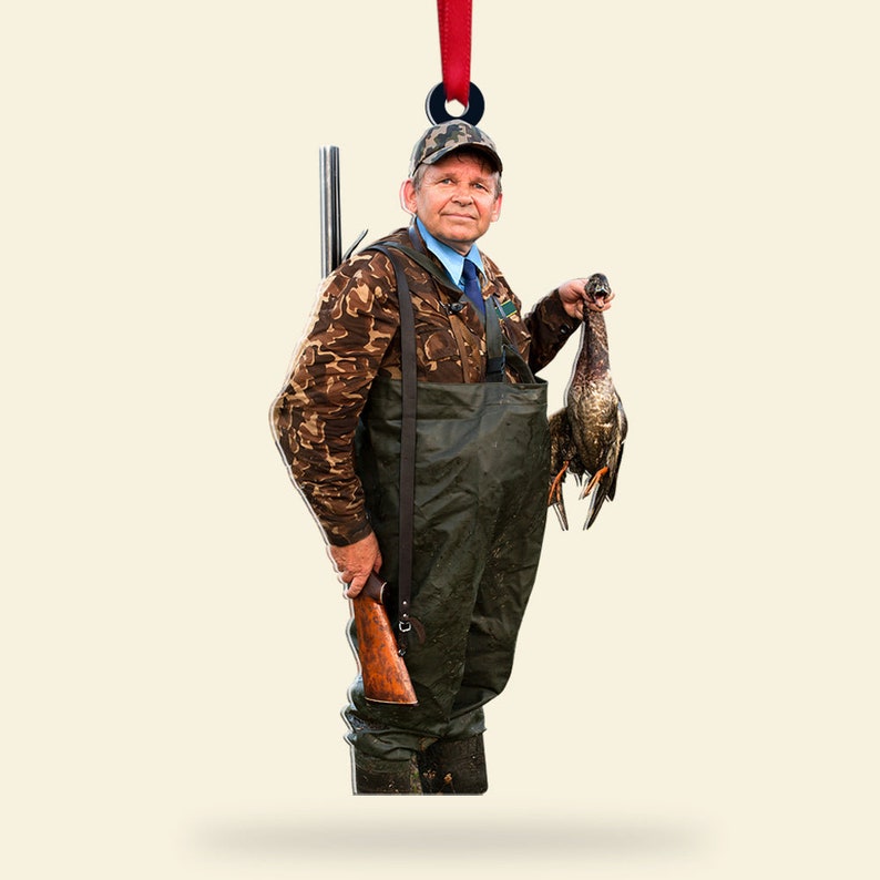 MollyTee Custom Photo Hunting Ornament Gift for Deer Hunter - image 2