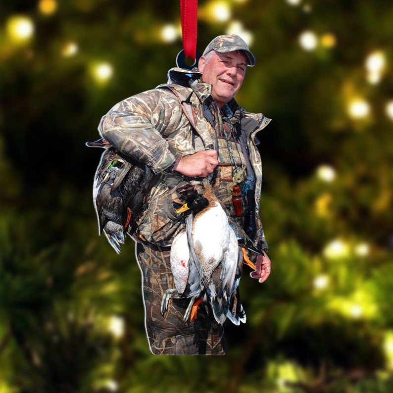 MollyTee Custom Photo Hunting Ornament Gift for Deer Hunter - image 1