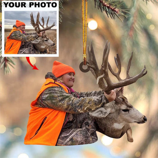 MollyTee Custom Photo Hunting Ornament For Deer Hunting Lovers - image 1